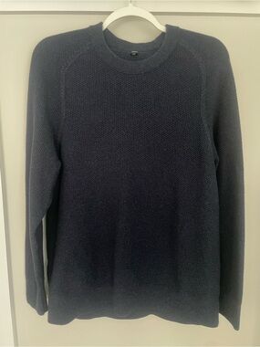 Lululemon Men's Navy Textured Knit Crewneck Sweater